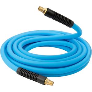 Fevone 25ft Air Hose for Compressor, 3/8" ID with 1/4 Inch MNPT Brass Fittings, 300 PSI, Hybrid Polymer Pneumatic Hose, Lightweight, Durable, Blue (AH1)