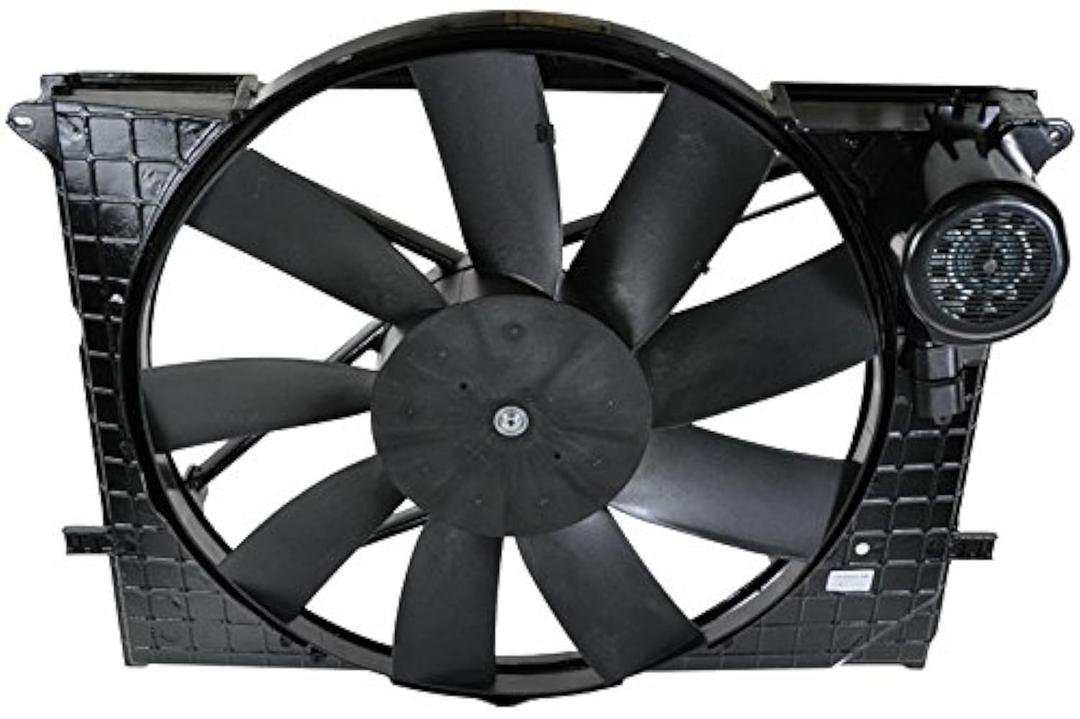 TRQ Radiator Cooling Fan Assembly Compatible with 2000-2001 Mercedes-Benz CL500 2001 CL55 AMG S430 S500 S55 AMG MB3115113