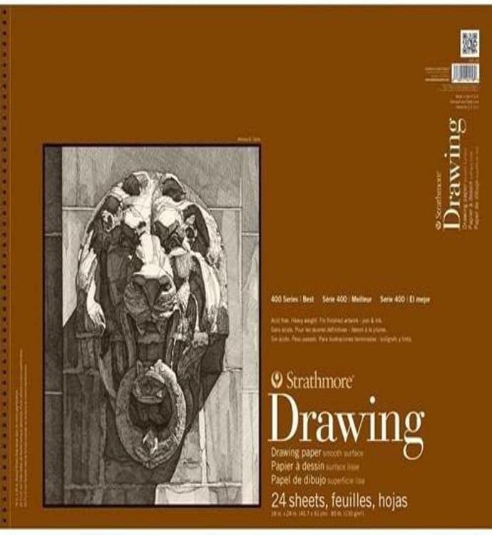 Strathmore (400-108) 400 Series Drawing, Smooth Surface, 18 by 24", 24 Sheets , White (cream)