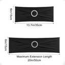 Black Chair Sashes 50 Pack Spandex Stretch Chair Band Sashes with Buckles for Folding Chairs Wedding Party Reception Baby Shower Events Banquet Decorations