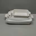 MALACASA Casserole Dishes for Oven, Porcelain Baking Dishes, Ceramic Bakeware Sets of 4, Rectangular Lasagna Pans Deep with Handles for Baking Cake Kitchen, White (9.4"/11.1"/12.2"/14.7"), Series