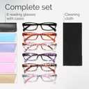 Gaoye Reading Glasses for Women, 6 pack Fashion Readers for Women Men Spring Hinge Eye Glasses, Blue Light Reading Glasses
