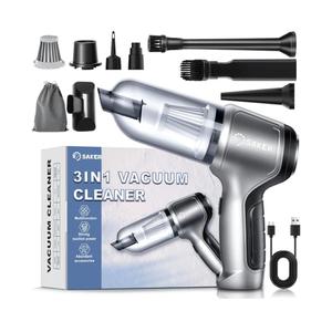 Saker Handheld Vacuum Cleaner Car Wireless Mini Vacuum Cleaner 3 in 1 Multifunctional Brushless Motor 12000PA,Portable Handheld Car Vacuum Cleaner for Keyboard Cleaning, Outdoor and Home