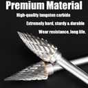 Tungsten Carbide Rotary Burr Set for Dremel, 10PCS Carbide Double Cut Carving Burr Bits with 1/8 Shank Rotary Tool Accessories for Woodworking, Engraving, Drilling, Steel Metal Working