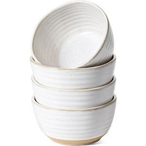 LE TAUCI Small Bowls 10 oz, Ice Cream Bowl, Ceramic Stoneware Bowl, Bowls Set for Dessert, Fruits, Side Dishes, Suit For Housewarming - 4.5 Inch, Set of 4, Arctic white