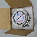 Uharbour Cooler Thermometer Comercial Freezer Thermometer Capillary Design Refrigeration Gauge, Range -40 to 65  / -40 to 20, 2" Dial Stainless Steel Flanged Panel Mount