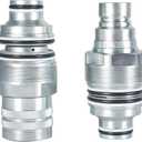 6679837 6680018 Male & Female Flat Face Coupler Kit Hydraulic Quick Connect Coupler Thread Replacement for Bobcat S130 S150 S160 S175 S185 S205 S220 S250 S300 S330 T140 T180 T190