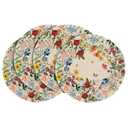 Artoid Mode Vintage Floral Spring Round Placemats Set of 4, 14 Inch Seasonal Holiday Round Table Mats for Party Kitchen Dining Decoration