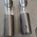 Electric Salt and Pepper Grinder Set Automatic Battery Pepper Mill Shakers Adjustable Coarseness Upgraded Larger Capacity with Led Home and Kitchen Appliances Birthday Gifts for Women Mom (Black/Black)