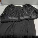 Womens Plus Size Formal Dresses - V Neck 3/4 Sleeve Sequin Prom Evening Gowns Long Maxi Dress (Black, Size: 28 Plus)