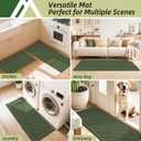 COSY HOMEER 48x20 Inch/30X20 Inch Kitchen Rug Mats Made of 100% Polypropylene 2 Pieces Soft Kitchen Mat Specialized in Anti Slippery and Machine Washable for Home Kitchen,Green