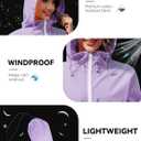 Zando Packable Rain Jacket Women Waterproof - Raincoat for Women Lightweight Hooded Outdoor Windbreaker for Travel Hiking (Purple, S)