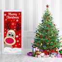 Christmas Door Cover Decorations Reindeer Front Door Cover Reindeer Background for Holiday Xmas Hanging Banner Christmas Door Decorations Home Decor