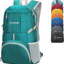ZOMAKE Lightweight Packable Backpack 35L, Light Foldable Backpacks Water Resistant Collapsible Hiking Bag, Compact Folding Day Pack for Travel Camping(Lake Green)