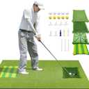 Golf Hitting Mat Indoor Outdoor, 5 * 4ft Thickened Golf Practice Mat with 3 Turfs for Backyard Swing,Driving Chipping Training