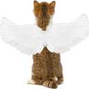 Rypet Pet Halloween Angel Costume - White Angel Feather Wings Halloween Cosplay Dress Up Accessories Puppy Cat Costume for Party Decoration