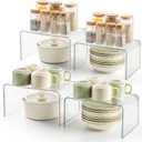 Clear Spice Rack Shelves, Pantry Organizers and Storage Set of 4, Display Shelf Organizer, Room Bathroom Desk Shelf Countertop Organization and Storage, Ideal for Kitchen Cabinet Organizer Shelf