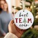 3 x Best Team Ever Ornament - Coworker & Employee Christmas Ornaments - Company Gifts