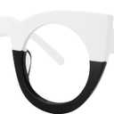 Zeelool Readers Oversized Thick Cat Eye Reading Glasses for Women with Standard Anti-Reflective Coating Ophelia VFP0290 (Vfp0290-03 White/Black)