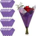 the florist Supply Fiona Prefold 20 Pack, 18 x 20 x 3 Inch In Flower Bouquet Wrapping Paper, Waterproof Floral Paper Sleeves, Gift-Ready for Wedding, Birthday, Holiday, Purple