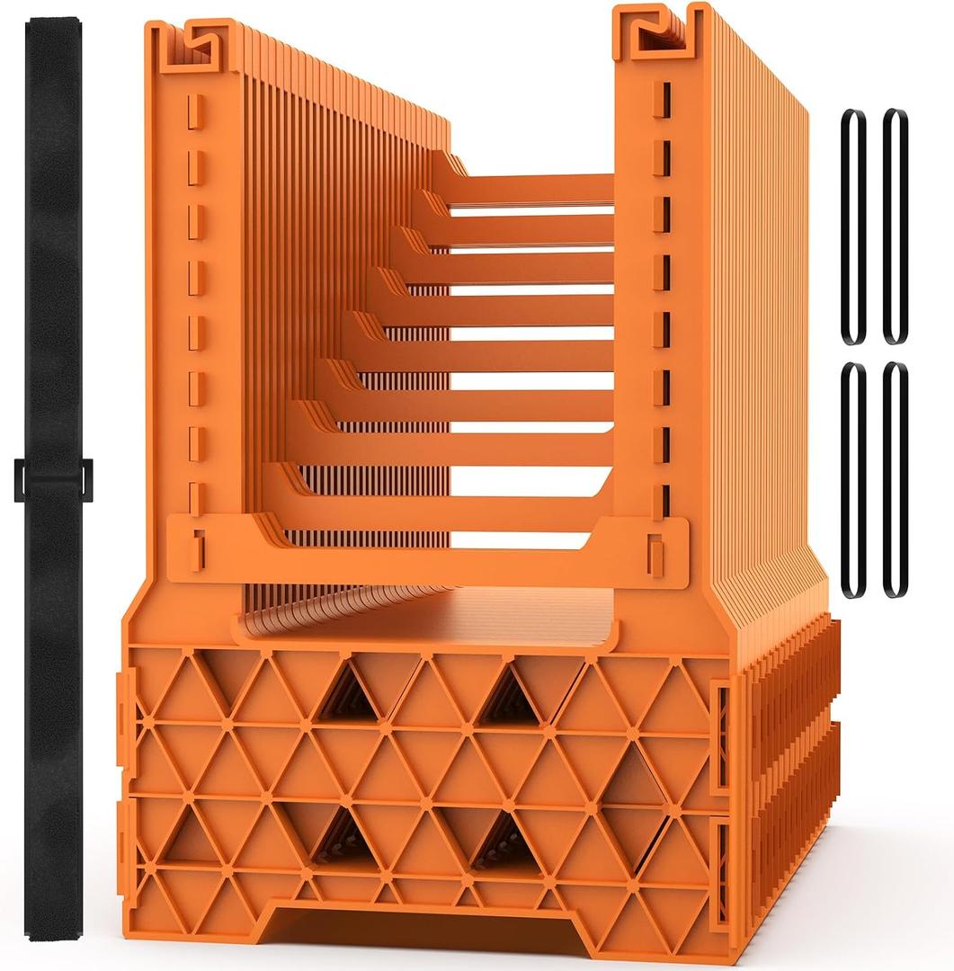WELLUCK RV Sewer Hose Support 15FT, Blaze Orange RV Sewer Support with Adjustable Height Design, Secure Rubber Band and Carry Strap, Quick Setup and Collapse for Campers Travel Trailers and Motorhome
