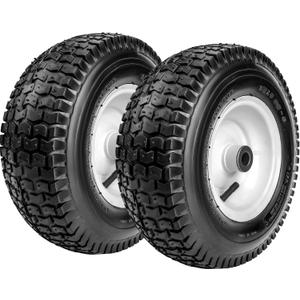 Taifa 13 Inch 2 PCS Air Wheels and Pneumatic Rubber Tires 5.00-6 Replacement with 3/4'' Axle Bore Hole, Inflated Wheel for Pressure Washers, Wheelbarrows, Hand Trucks, Garden Carts, Lawn Mower etc.