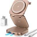 5-in-1 Wireless Charger for MagSafe, AC ISLAND Portable Travel Charging Station, 35W Max Fast Foldable Magnetic Stand, Evolved for iPhone 17-12 & Air Series, Apple Watch, AirPods (with 35W Adapter)