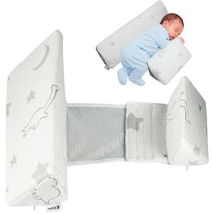 Baby Wedge Support Pillow for Newborns, Soft Breathable Infant Side Support Cushion, Removable Washable Bamboo Fabric Cover, Adjustable Width Design, Standard