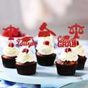2 x 24PCS 2024 Graduation Lawyer Cupcake Toppers Law School Graduation Theme Party Cake Toppers Picks Case Closed Jurisprudence Lawyer Party Decorations Supplies Red