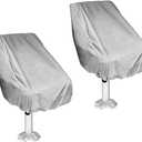 Boat Seat Cover 420D Oxford Marine Main Engine Speedboat Seat Dust Cover Protection Pontoon Boat Center Console Covers for Fishing Captain Chair Seats (22x24x25in/ 566164cm, 2pcs-Grey)