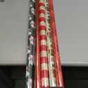 Panigkids Christmas Wrapping Paper Jumbo Rolls, Large Xmas Wrap Paper for Kids Adults, Gift Wrapping Paper Christmas 4 Rolls (17in x 16ft) with Green & Red Christmas Tree