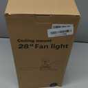 Ceiling Fans with Lights,28" LED Fan Light Hanging with Hook,Hook Type Ceiling Fan,Plug in Ceiling Fan Light,35W,3000-6500k,Remote Control,Portable Fan for Camping Bed,Patios,(Black)