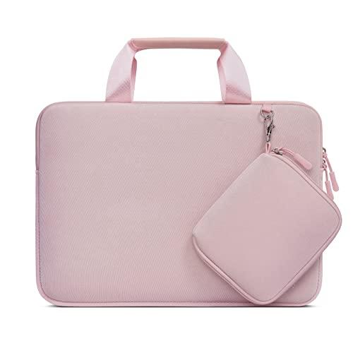 MOSISO Laptop Case 14 inch, Laptop Sleeve Bag Compatible with HP Lenovo Dell ASUS Acer, HP Stream, Dell Latitude, Lenovo IdeaPad, Neoprene Carrying Computer Bag with Handle&Detachable Small Case, Pink