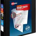 Avery Heavy-Duty View 3 Ring Binder, 2" One Touch Slant Rings, 530-Sheet Capacity, 2.8 Inch Wide Spine, Great for Home, School Supplies, Office, or Organization Needs, 1 Black Binder (05500)