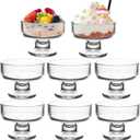7oz Glass Ice Cream Bowls- Versatile Dessert Bowls & Cups for Mixed Drinks, Desserts, Nuts, Fruit, Pudding & Snacks- Perfect for Parties, Gatherings (8)