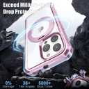 KPV for iPhone 13 Pro Case,3in1/Compatible with MagSafe/with 2X Front Case Protection/Invisible Magnetic Ring Metal Stand/Shockproof Military-Grade Protection(V-Rose Gold,Rotatable Stand)