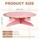 Uxcell 2 Pcs 1-Tier Cardboard Cake Stand Holder, 13 Inch Round Cupcake Stand Cup Cake Display Dessert Holder for Wedding Birthday Party Anniversary DIY Dessert Decoration, Rose Red