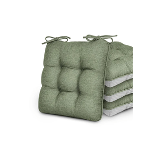 Love's cabin Memory Foam Chair Cushions Set of 2, Outdoor/Indoor Chair Pads for Dining Chairs 2 Pack, Seat Cushions for Kitchen, Dining Room, Office, Patio Chairs, 15.5"x15.5"x3.5" Green