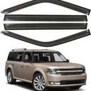 Window Visors Rain Guards Fit for 2009-2019 Ford Flex, Outside Mount Wind Deflector Shade, Tape-on Smoke Tinted Vent Visor Shields, 2010 2011 2012 2013 2014 2015 2016 2017 2018