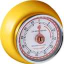 Zassenhaus Magnetic Retro Kitchen Timer, Classic Mechanical Cooking Timer (Yellow) (2.75 inch)