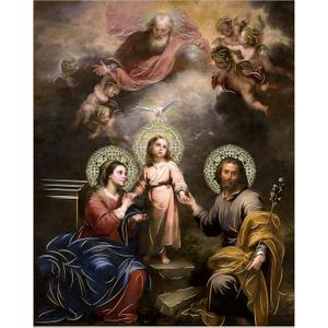 Holy Family (12"x16") Gold Foil - Religious Wall Art Laminated Print Unframed Poster Paper Home Decoration Arte Diseño Piezas Maestras