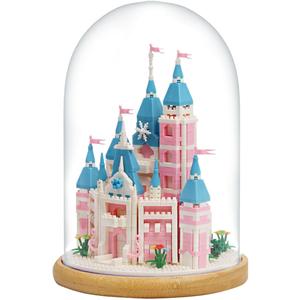 Architecture Sets Toy Building Blocks Pink Castle Set, House Building Blocks Set Miniature 1743 Pcs Micro Bricks Collectible Ideas Teen Girl Gifts Age 14 and up, DIY Decoration Home