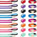 Didog Soft Padded Dog Collars for Medium Dogs, Colorful and Durable Dog Collar with Quick Release Buckle, Light and Breathable for Daily Walking, Rose Purple, M (M: Neck Adjustable 13-20")