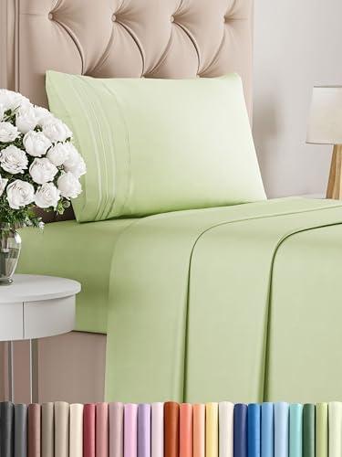 Twin Size 3 Piece Sheet Set - Comfy Breathable & Cooling Bed Sheets Set - Hotel Luxury Bedding for Women, Men, Kids, Teens, Boys & Girls - Deep Pockets and Wrinkle Free - Oeko-Tex - Light Sage Green Twin Size 3 Piece Sheet Set - Comfy Breathable & Cooling Bed Sheets Set - Hotel Luxury Bedding for Women, Men, Kids, Teens, Boys & Girls - Deep Pockets and Wrinkle Free - Oeko-Tex - Light Sage Green
