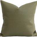 Couch throw pillow cover 18*18 Inch Spring indoor outdoor sage green double-sided faux leather pillow cover for sofa living room bedroom home deco modern design room deco boho deco throw pillow cover