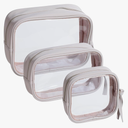 BS-MALL 3 Pack Travel Size Clear Toiletry Bag - Waterproof Makeup Organizer For Brushes & Eye Shadow -Gift Bags For Daily Use & Travel Essentials