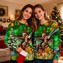 RAISEVERN Christmas Sweatshirt for Men Women Funny Pullover Xmas Top (Green, L)