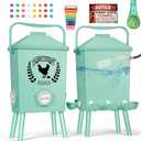Tgeyd 4.2-Gallon Gravity Chicken Feeder & Waterer Set No-Waste Poultry Feeder with Automatic Water Dispenser, Rainproof Lid, Raised Stand Legs & Anti-Roost Cone