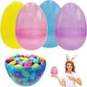 The Dreidel Company 8 Inch Massive Translucent Easter Eggs (4 Pack) Colorful Bright Easter Eggs Perfect For Easter Hunt, Surprise , Assorted Colors, 8" Giant Fillable- 4Pack