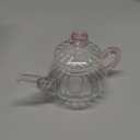 Mini Tea Pot, Glass Teapot Small Tea Kettle for One person use,100ml (B-Flower)